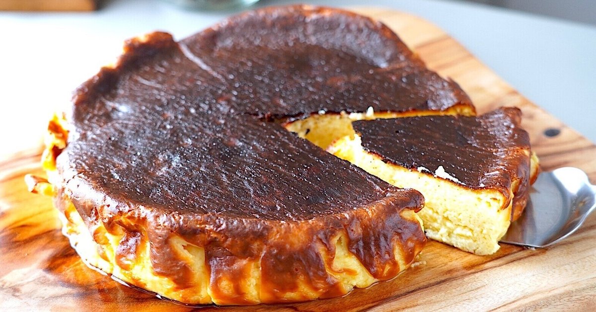 我が家のバスクチーズケーキ 簡単♡混ぜて焼くだけ♪