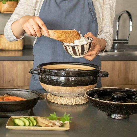 Amazonたいせい窯 萬古焼 土鍋 ごはん鍋 5合炊き 黒日本製 直火用 電子レンジ対応 食洗機対応 オーブン対応炊飯土鍋 炊飯器調理器具 昔道具 おひつ母の日 父の日 敬老の日 誕生日 クリスマス 結婚祝い 就職祝い 一人暮らし 引っ越し祝い 新築祝い５号