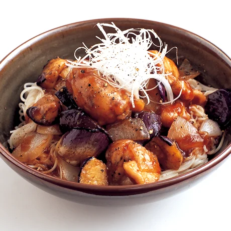 そうめんに合う肉のおかず「ナスと豚肉の甘味噌炒め」