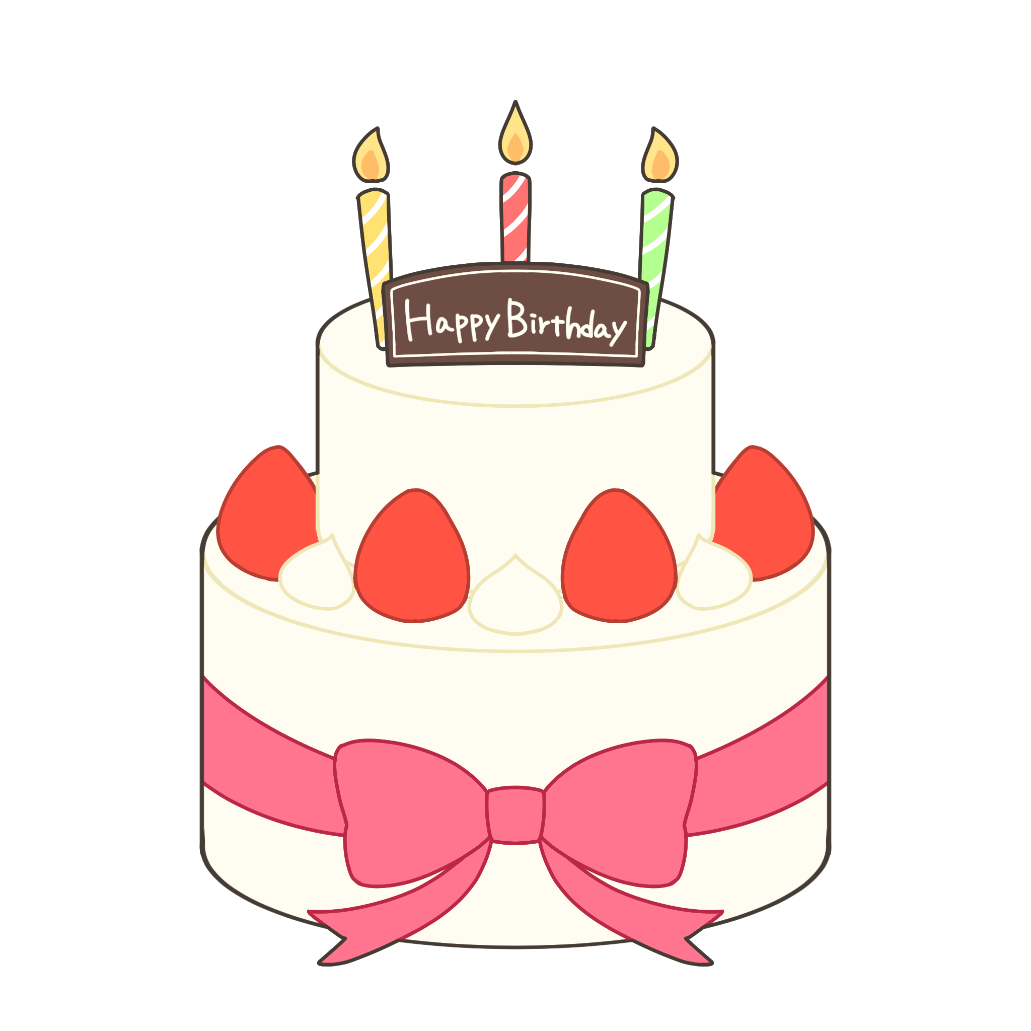 バースデーケーキイラスト - No: 308370無料イラスト・フリー素材なら「イラストAC」