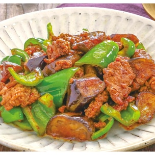 茄子と舞茸豚肉の和風炒め