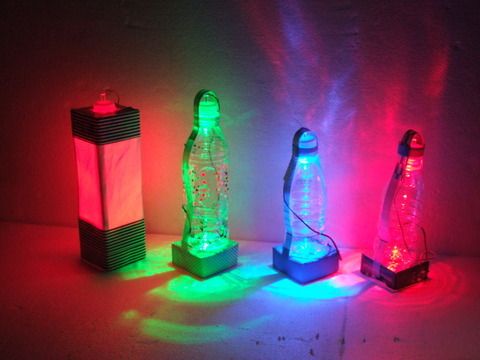 LIGHT ベースライト ペットボトルを置いてLEDランタンに！！ 黄色