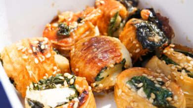 トースターで作る♪ ちくわとのりチーズのくるくる巻き