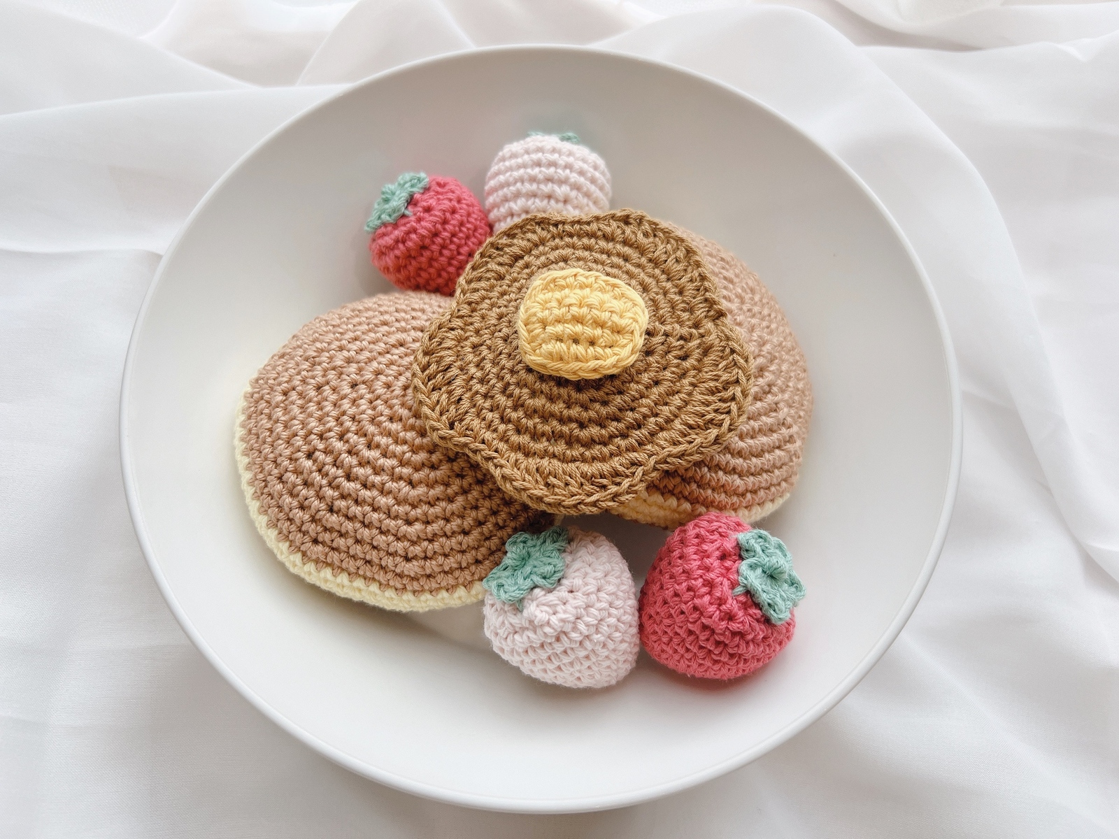 送料無料＊受注生産 編みぐるみ ホットケーキセット おままごと あみぐるみ マキロン 通販 18730828Creema クリーマ