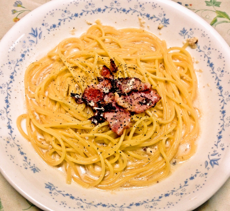 和風カルボナーラ 生クリーム不要でも濃厚