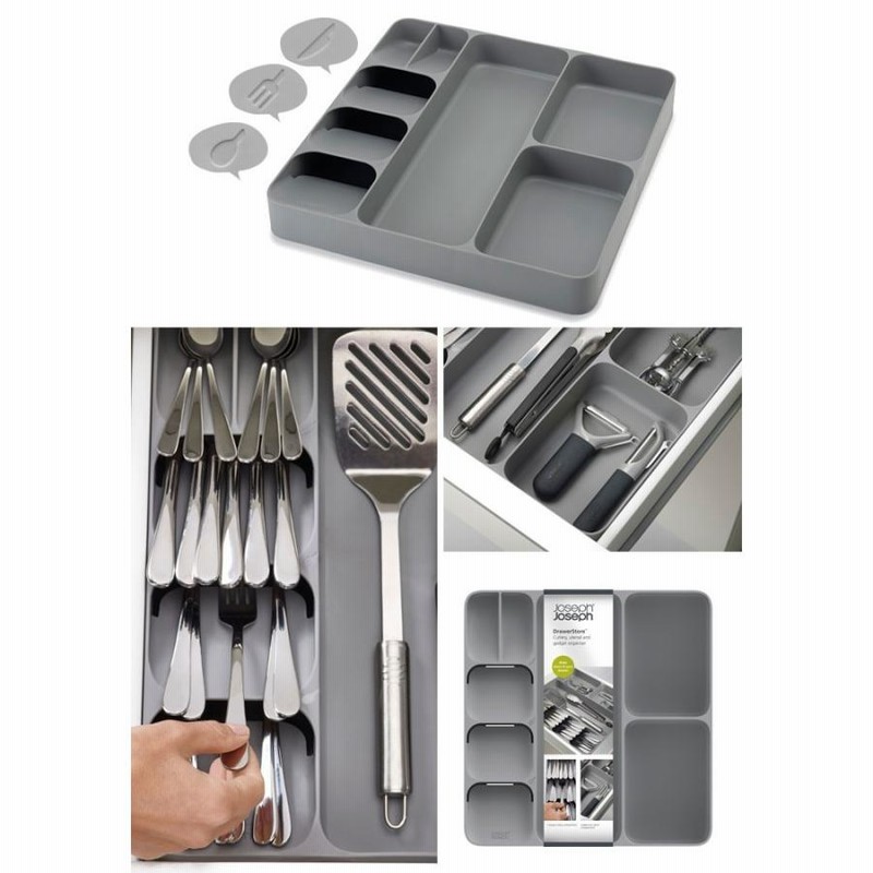 楽天市場 全国送料無料 Joseph Joseph カトラリーケース ドロワーオーガナイザー コンパクト グレー カトラリートレー カトラリー収納カトラリートレイ キッチン収納トレー キッチン収納トレイ 引き出し 仕切り ジョセフジョセフ : 小物専科 しもやま 楽天市場店