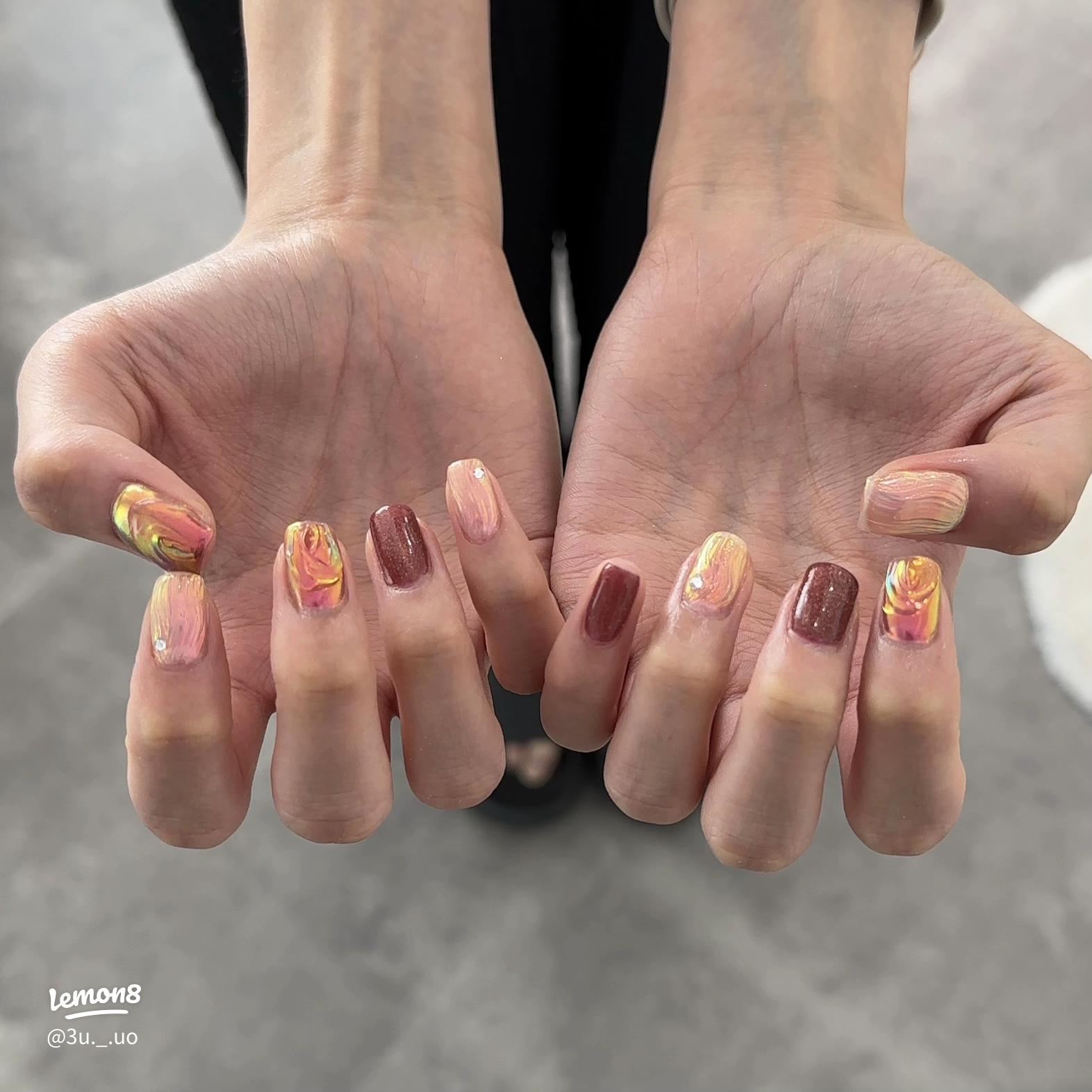 人気順 暖色系カラーのネイルデザインネイルブック