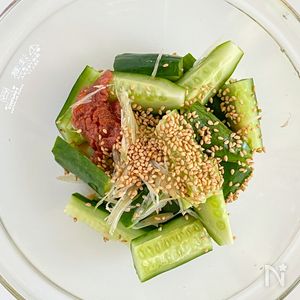 たこと胡瓜の梅肉鰹和え