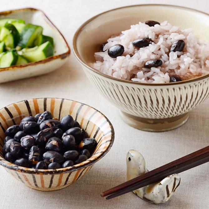黒豆ご飯と鶏むねポン酢でさっぱり晩御飯 - おうちごはんストーリ