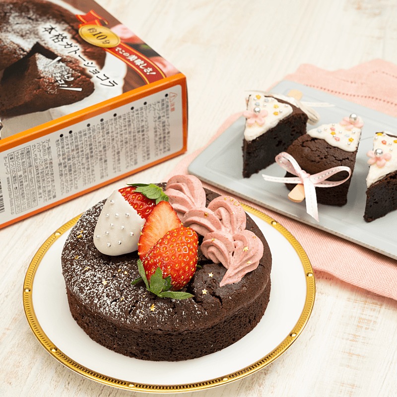 生チョコもマカロンもトッピング！チョコ尽くしなガトーショコラクリスマス 4号 クリスマス2025 sweets cafe Halu.スイーツカフェハルCake.jp