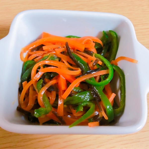 ●ピーマンとツナの香り塩昆布和え