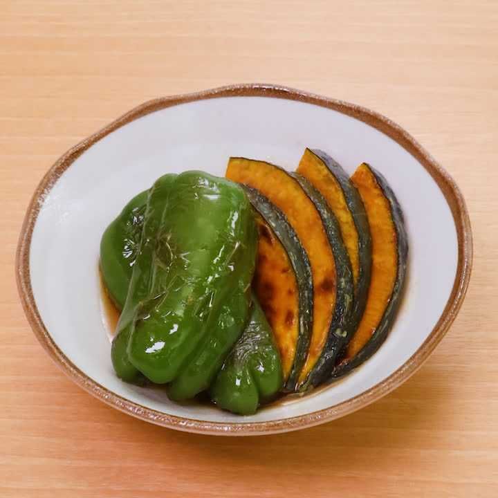 甘じょっぱさが絶妙！カボチャとナスの焼き浸しエスニック風だれ