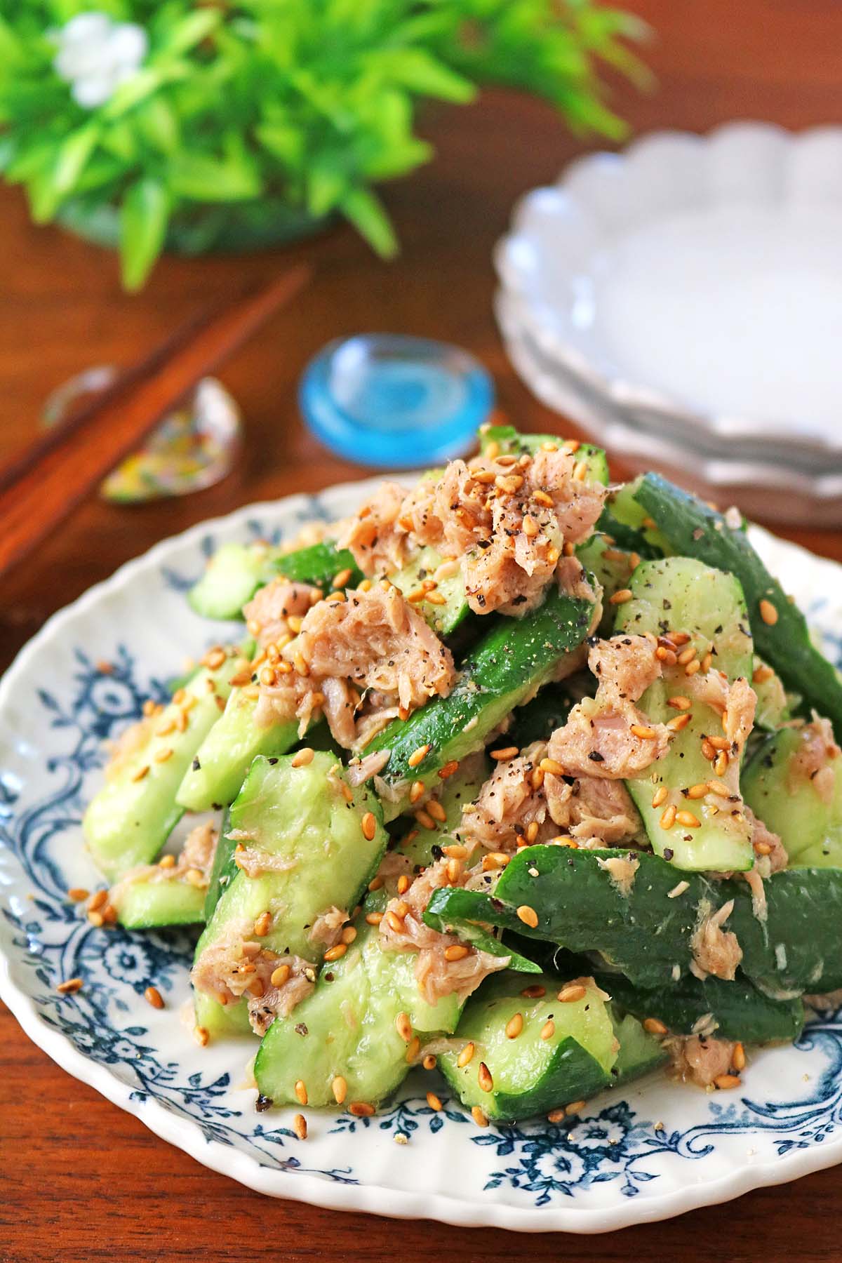 きゅうりとツナちくわサラダ♪