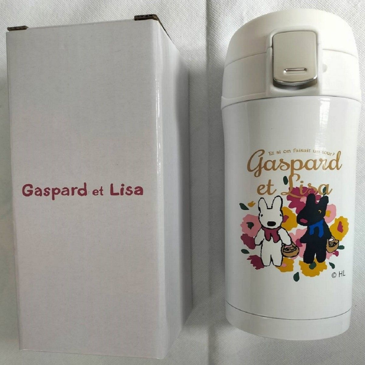 新品 ダイソー シールキャンペーン リサとガスパール 真空ステンレスボトル水筒