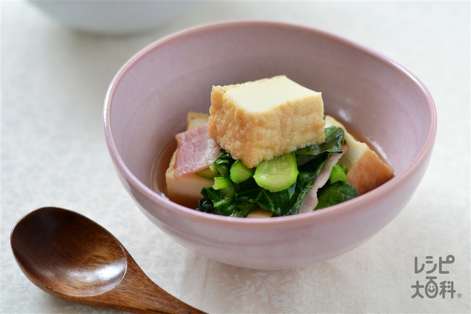 麺つゆで簡単！厚揚げと小松菜の煮物 by ゆぅにゃんちゃん♪クックパッド簡単おいしいみんなのレシピが392万品