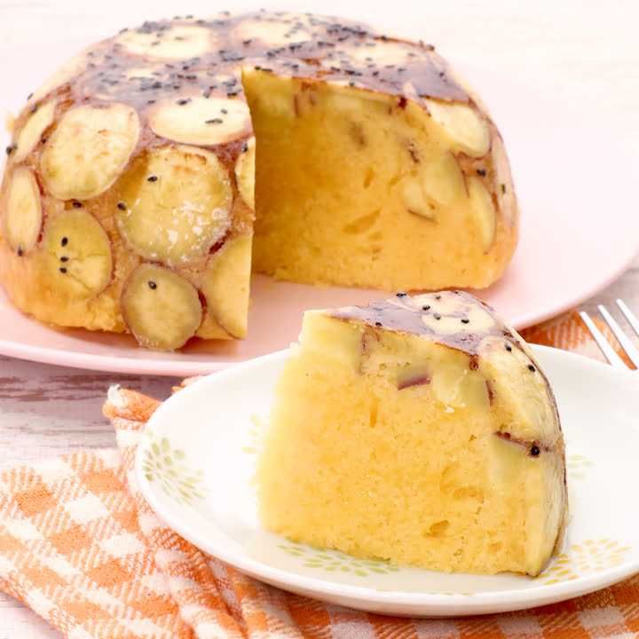 材料4つ!簡単さつまいもケーキ レンジで簡単♪優しい甘さ