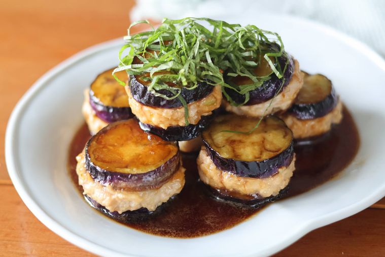 ナスのハサミ焼き