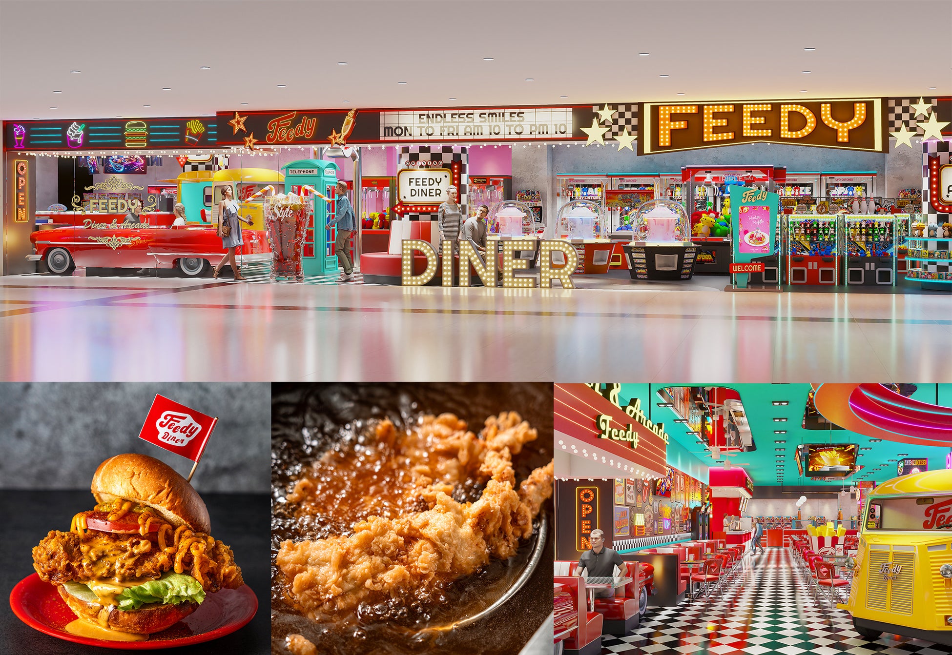 アメリカンダイナー風、カフェ風、楽屋、フリースペースの4ブースを備える - 福島経済新聞