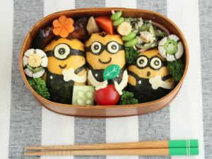 簡単ミニオン・ボブのオムライス弁当＊キャラ弁レシピあり : momo's obentou＊キャラ弁 Powered by ライブドアブログ