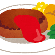 ハンバーグのイラスト 鉄板- イラストくん