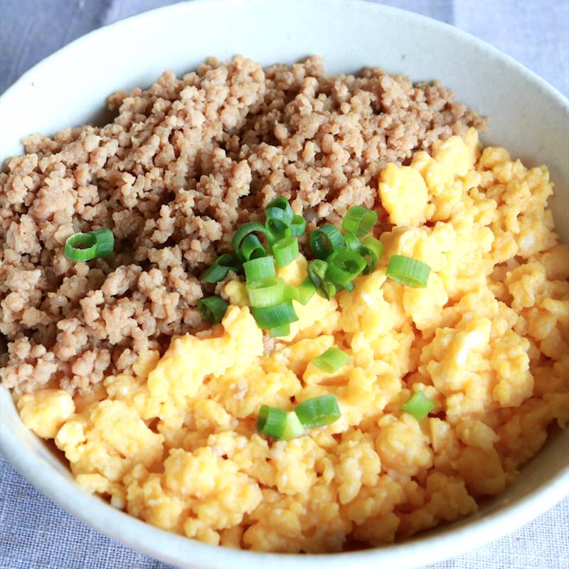 レンジで簡単!! 豚ひき肉のキムたま丼