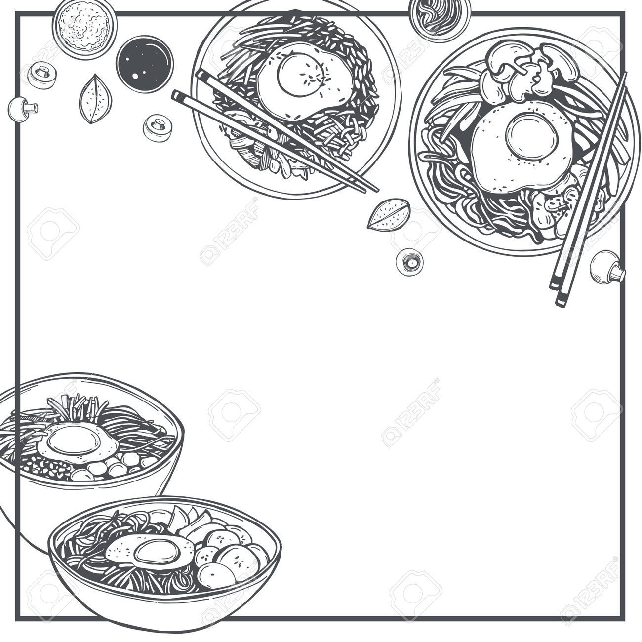 韓国料理セットメニューのイラスト素材・ベクター Image 206566470