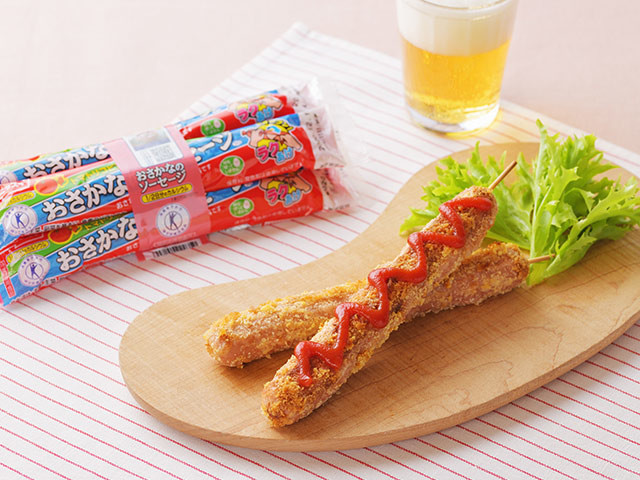 ❤簡単パリッ❤餃子の皮ｄｅソーセージ巻き