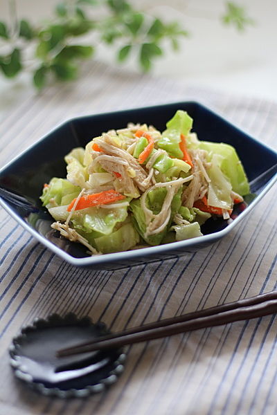 レンジで簡単♪小松菜とえのきのナムル✿