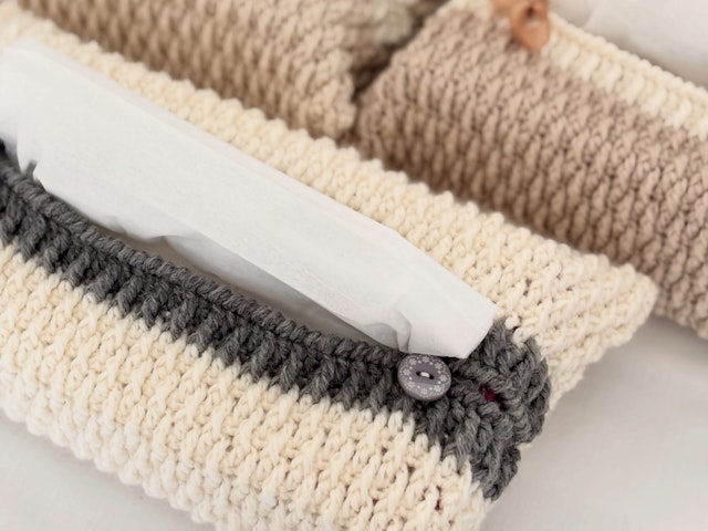 コットンで編むハンギングティッシュケース-編み図データのみ-mayuminose web