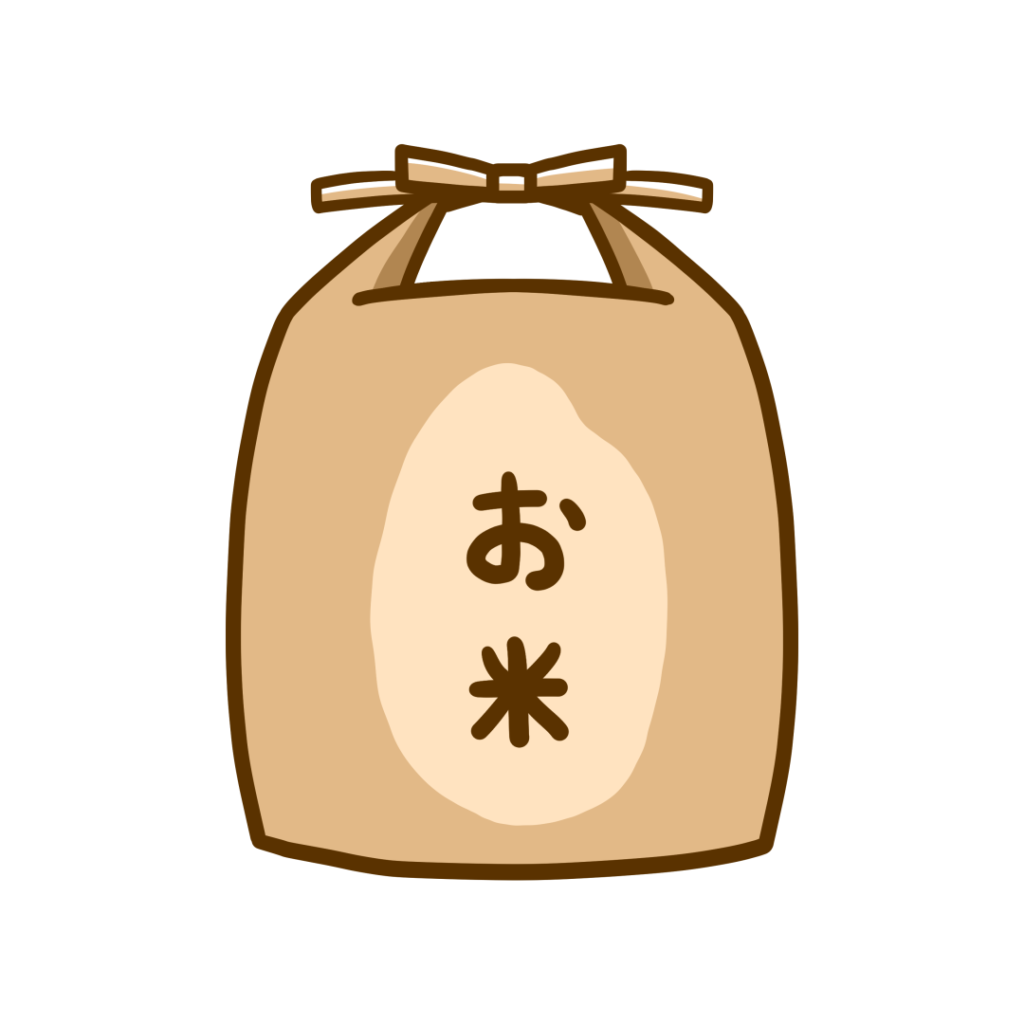 栄養・食べ物・ごはん 米俵と稲・お米のかわいいフリーイラストフタバのフリーイラスト