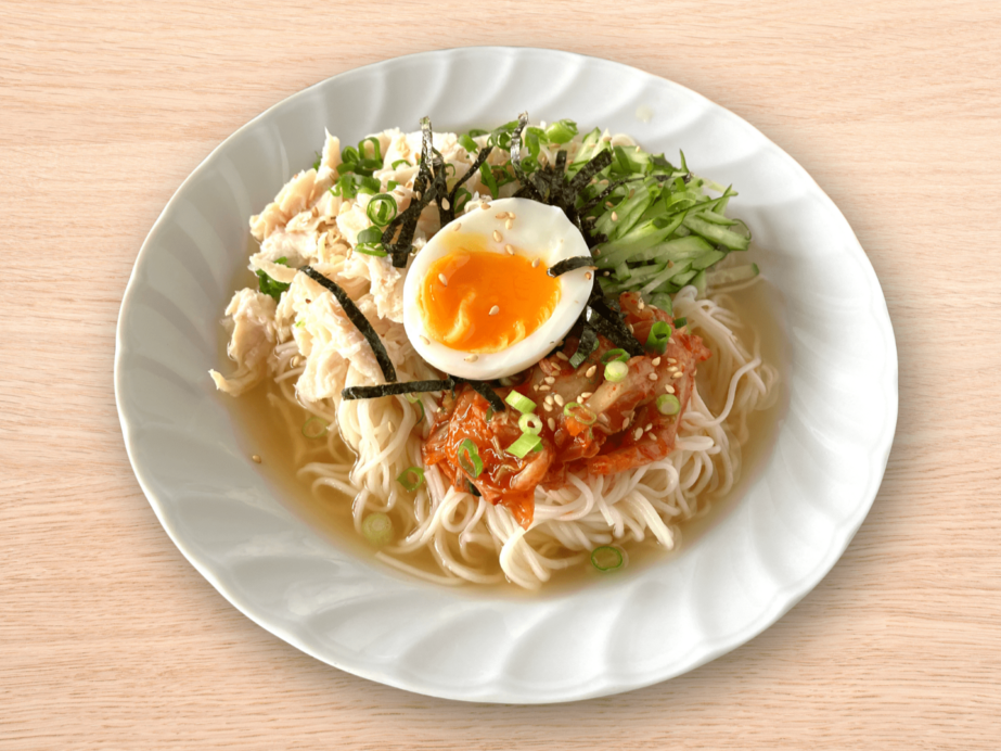 白だしで簡単♪ 冷麺風ツナキムチ素麺