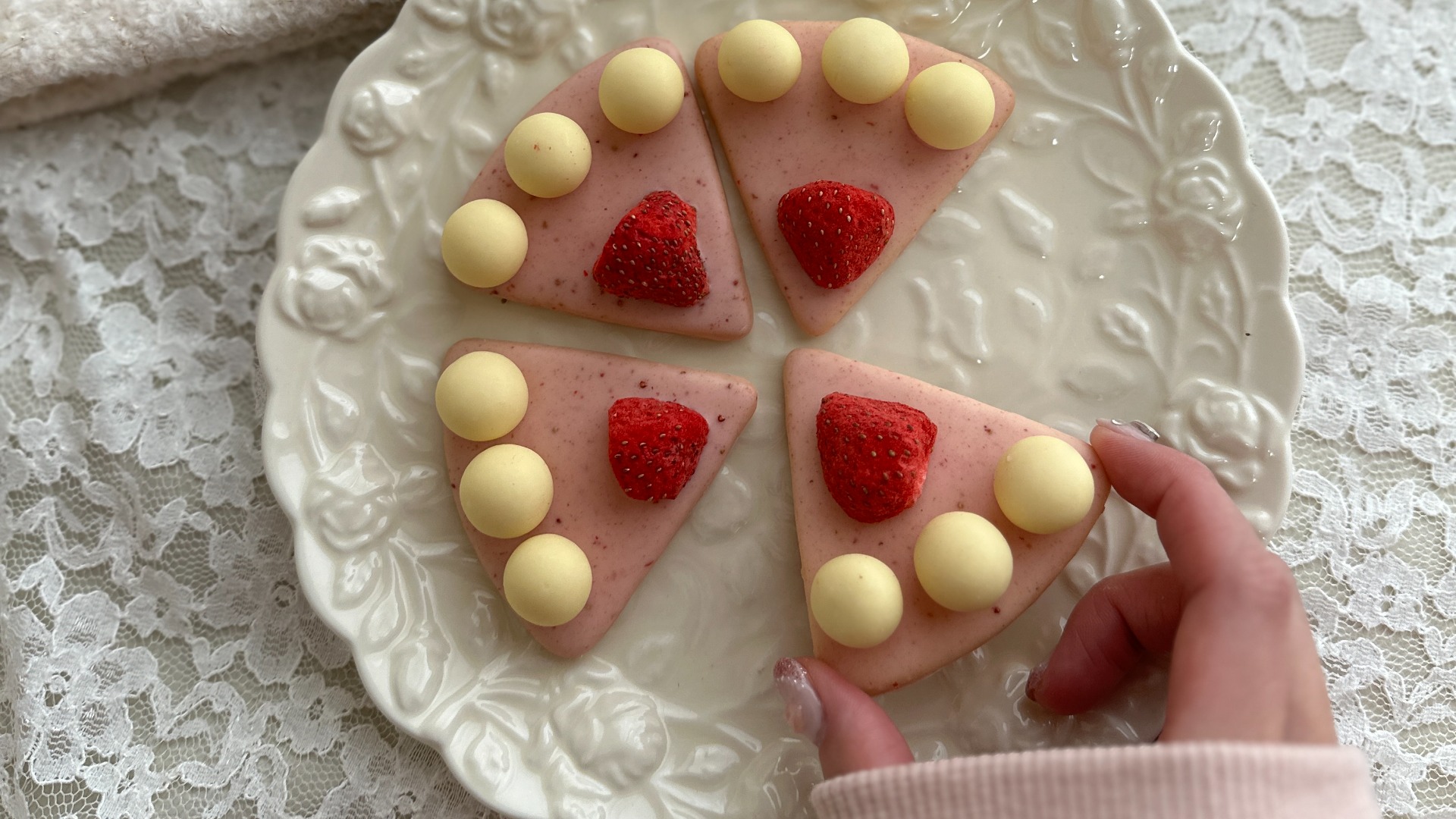 可愛すぎる🤍ケーキクッキー🍰バレンタイン お菓子作り ショートケーキ ガトーショコラ 抹茶 cake cookies