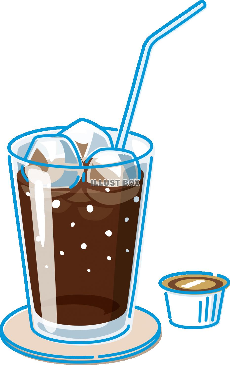 水彩風 グリーン背景のアイスコーヒーのイラスト素材65227322- PIXTA