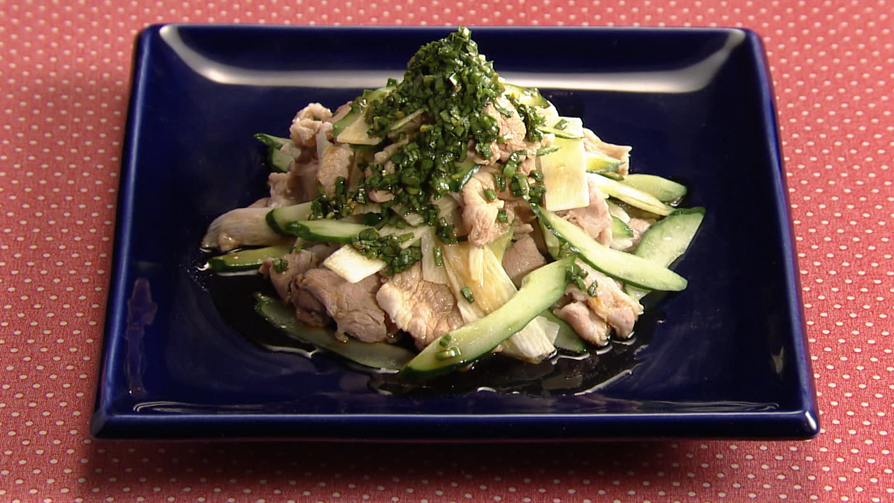 豚バラにら玉炒め