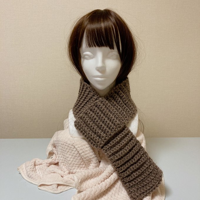 ハンドメイド 手作り ケーブル編み 犬用ネックウォーマー 縄編みマフラー 愛犬 寒がりのわんこ