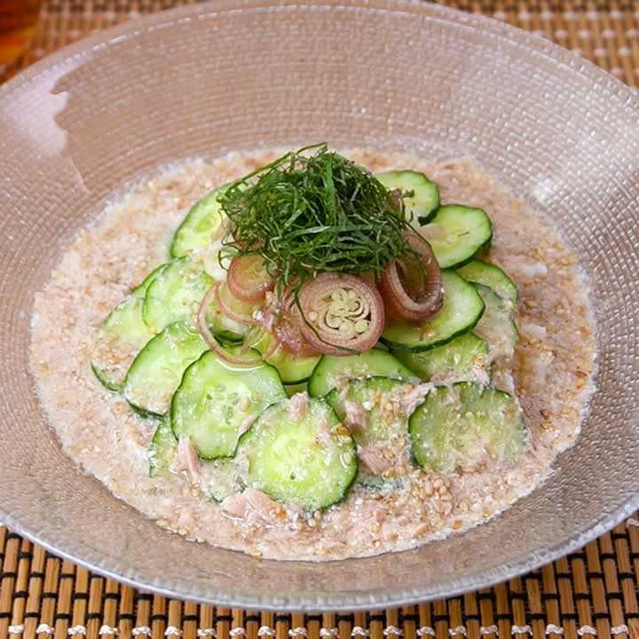 給食の味*きゅうりとわかめとツナの酢の物