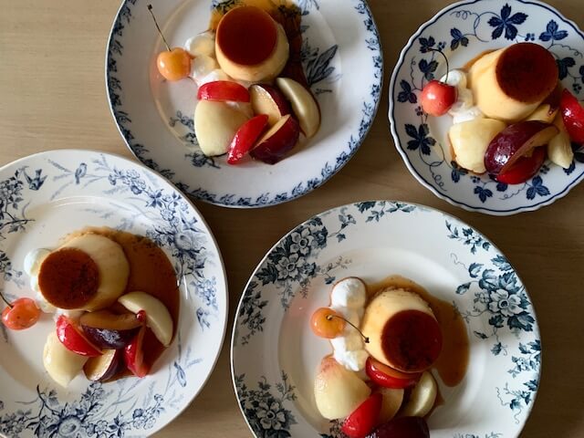 奈良の可愛いクリアンのプリンアラモードパフェ🍮