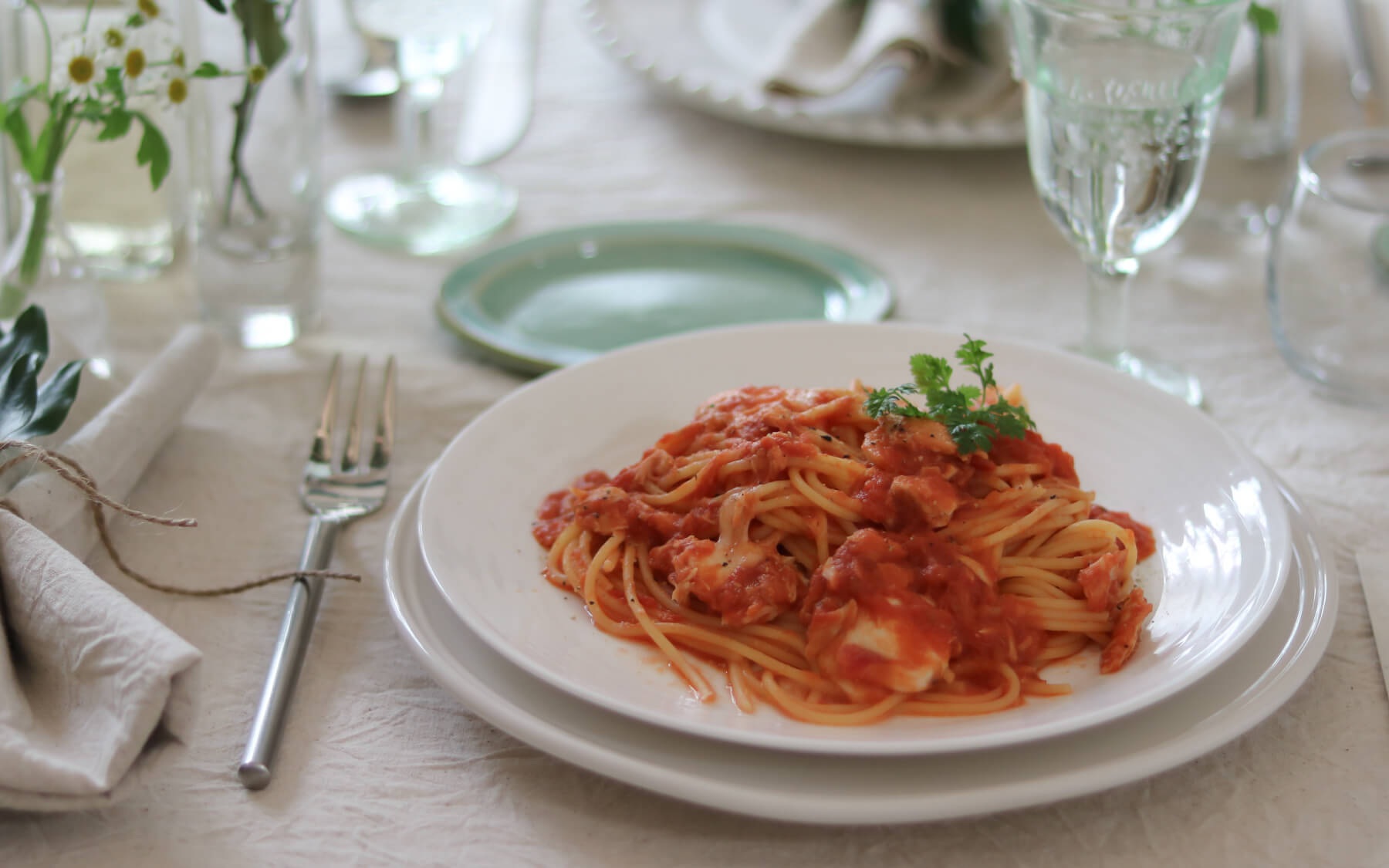 コストコのマリナラソースで簡単パスタ