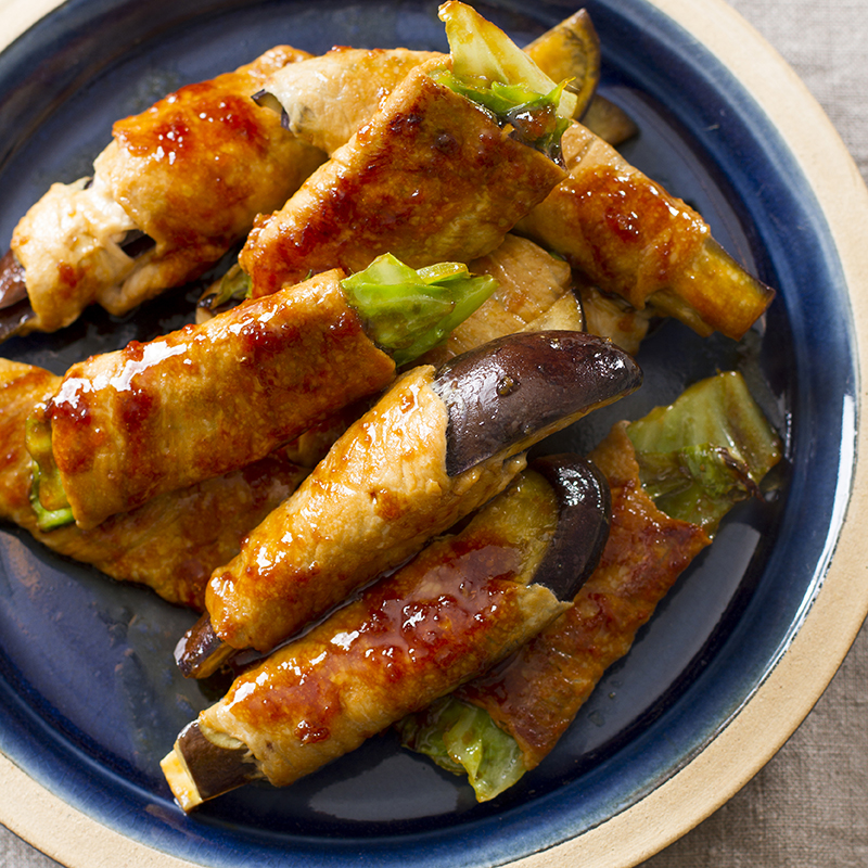 ボリューム満点！ 豚肉とキャベツとなすのポン酢炒め