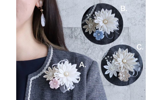 まんじゅうコサージュキット幸せつまみ細工はなはな