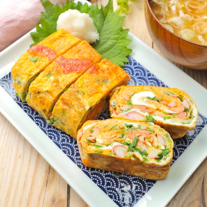 かにかまとのりの卵焼き