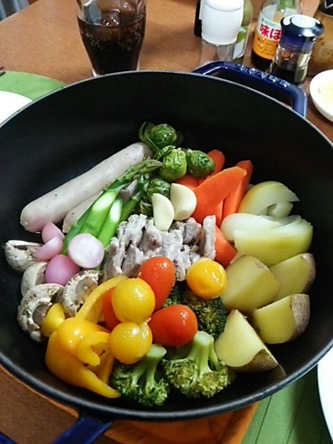 ブロッコリーとかぼちゃの蒸しサラダ