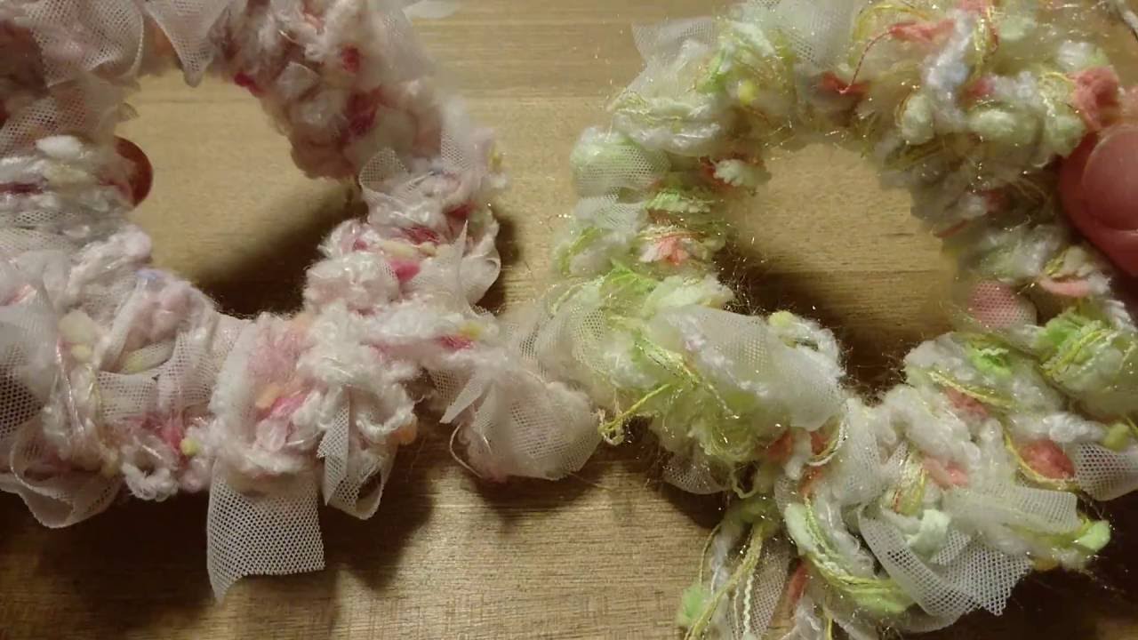 道具を使わずに作る 簡単に指であんで作るシュシュ - YouTube