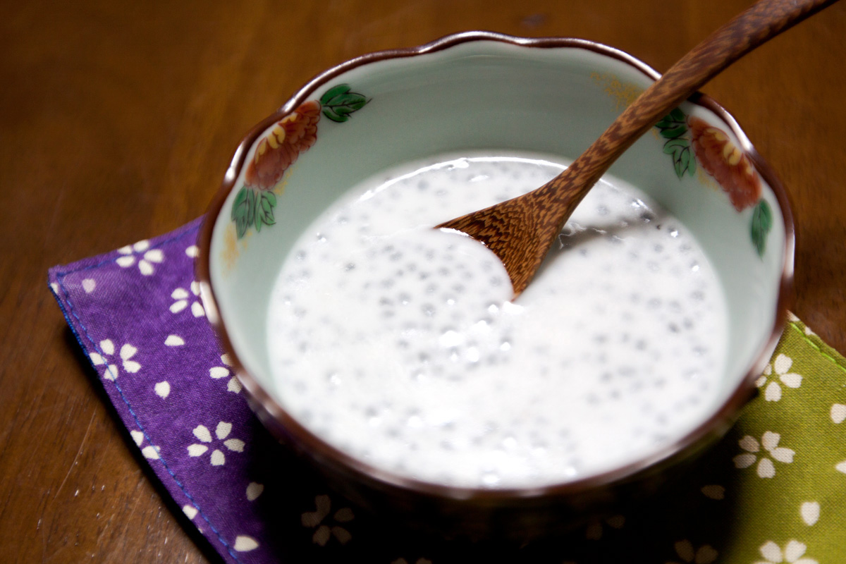 タピオカのココナッツあずきプリン