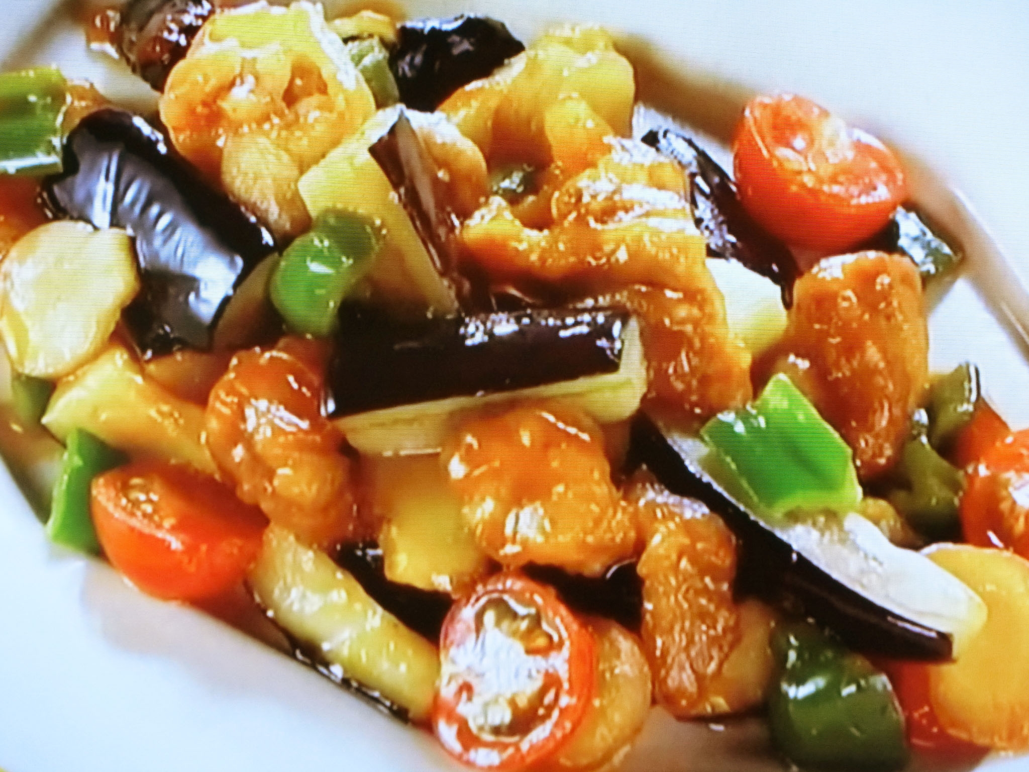 カリカリなすの甘酢あんかけ