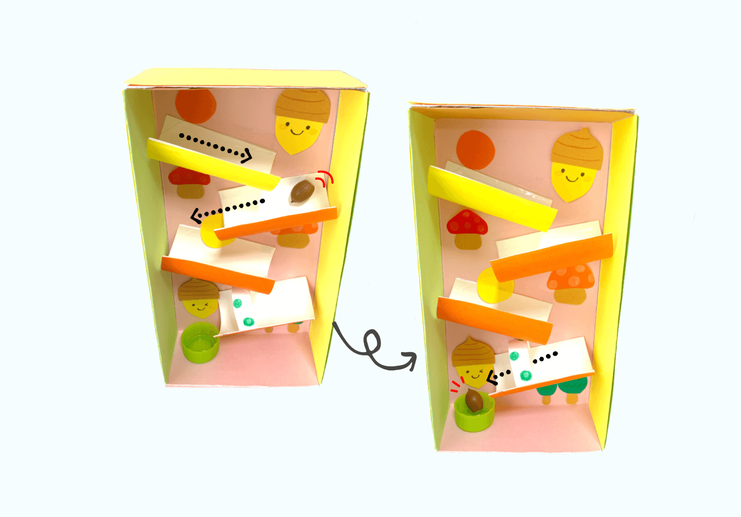 秋の自然遊び♫『どんぐりスライダー』＆『どんぐりコースター』 - kokoheartのささやかな一日