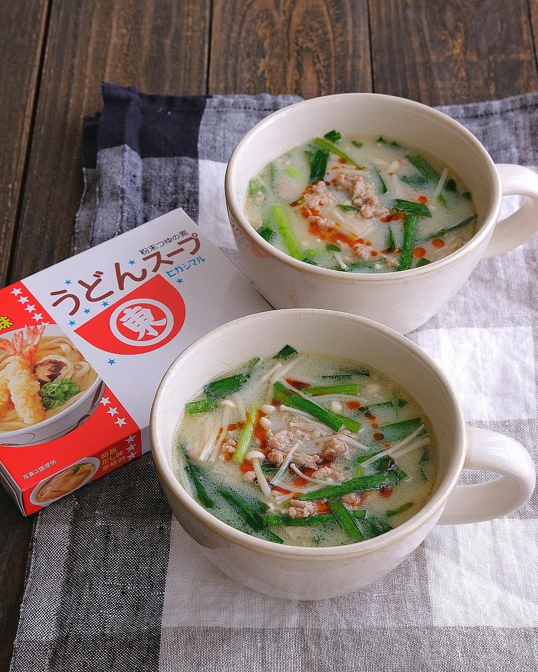 皿うどんの粉末スープで作る・中華丼