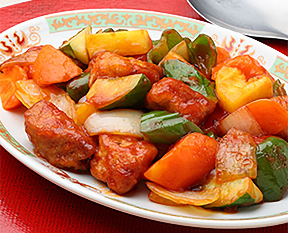 酢豚風肉団子の甘酢あんかけ