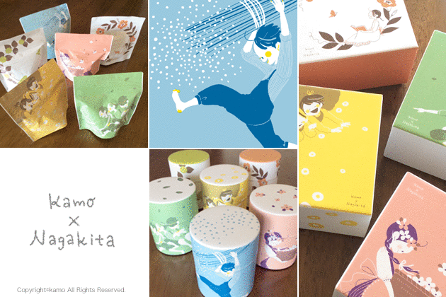 お菓子屋さんのパッケージイラスト - illustrator カモ