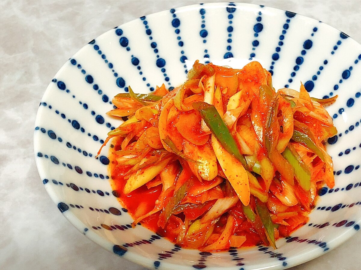 ネギの細切り韓国和え物パジョリ by オーキム子クックパッド簡単おいしいみんなのレシピが392万品